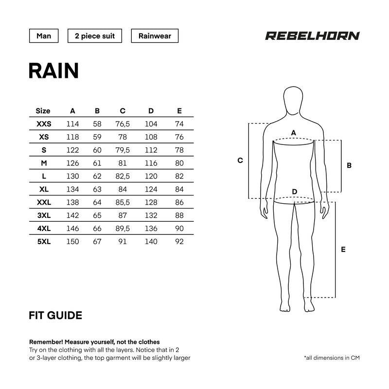 Rebelhorn rain set 2-part rain black