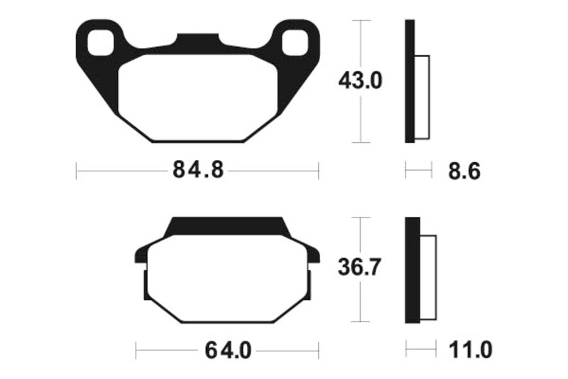 Tecnium Scooter organische Bremsbeläge - ME249 1022655