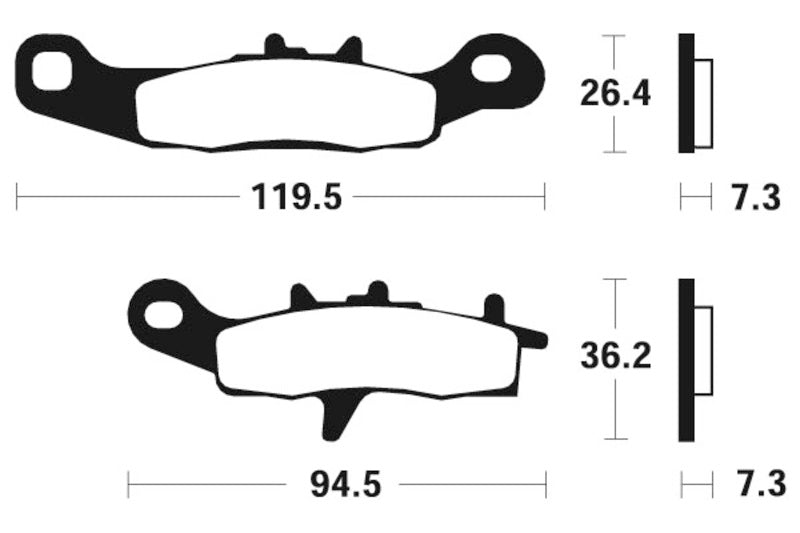 TECNIUM MX/ATV Sinterd Metallbremsbeläge - MO226 1022860