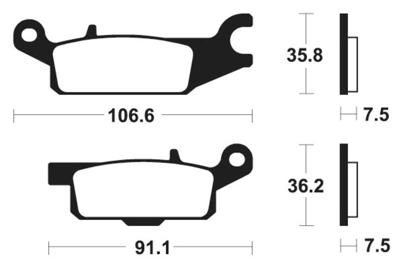 TECNIUM MX/ATV Sintered Metall Bremsbeläge - MO350 1022891