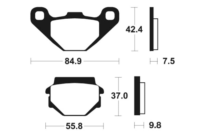 Tecnium Racing MX/ATV gesinterte Metallbremsbeläge - Mor46 1023018