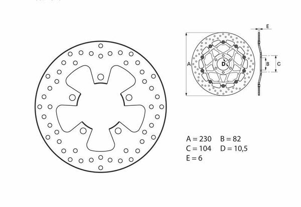 Brembo Serial Round Festbremsscheibe 68b40761