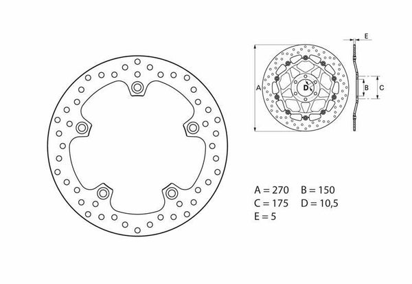 Brembo Serial Round Festbremsscheibe 68b407g0