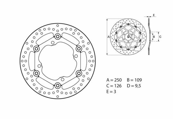 Brembo Serial Round Floating Brake Disc 78B40811