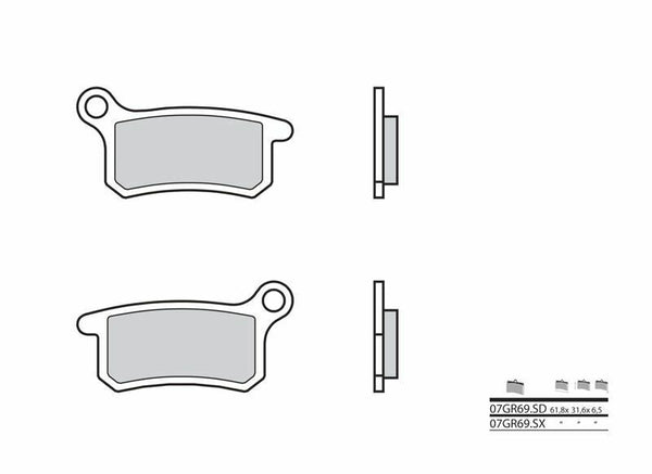 Brembo Off -Road Sintered Metal Brake Pads - 07GR69SX 07GR69SX