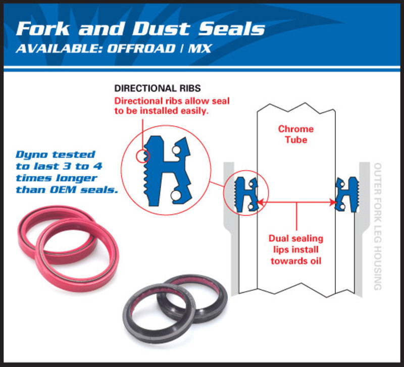 ALL BALLS Fork Oil Seals & Dust Covers - 38x50x10,5 mm 56-124