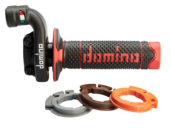 Domino KRK-Drosselklappengriff mit Griffen Schwarz/Rot 5209.03-00