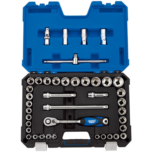 Draper Metric & Zoll 1/2 ”Sockets & Ratsche -Set (41 Stück) 16453.0