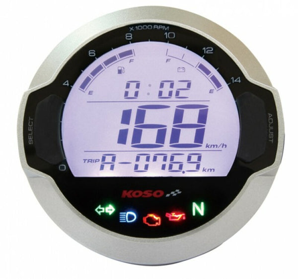 Koso D64 GP Style Universal Round Multi-Function LCD Digital Meter BB642W10