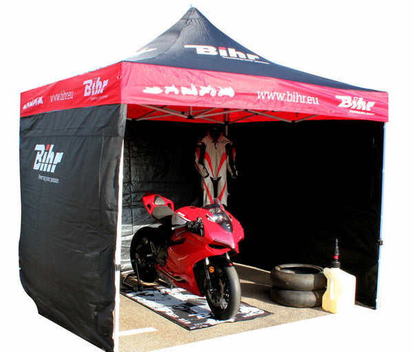 Bihr Home Track Race Tent 3x3m mit 3 abnehmbaren Seitenpaneelen3x3-IVW