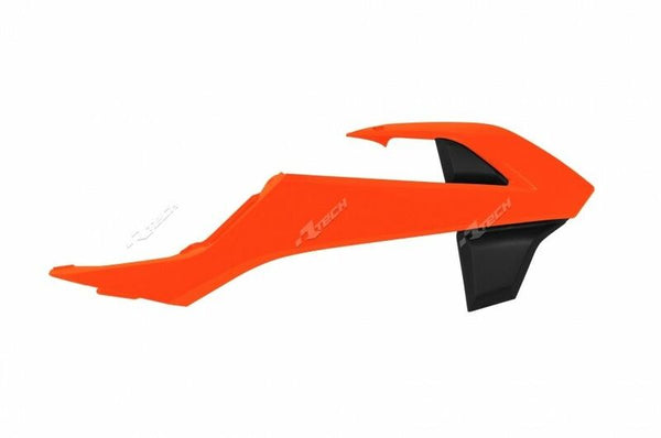 Racetech-Kühlerabdeckung der OEM-Farbe (2016) Orange/Schwarz KTM R-CVKTmarnr16