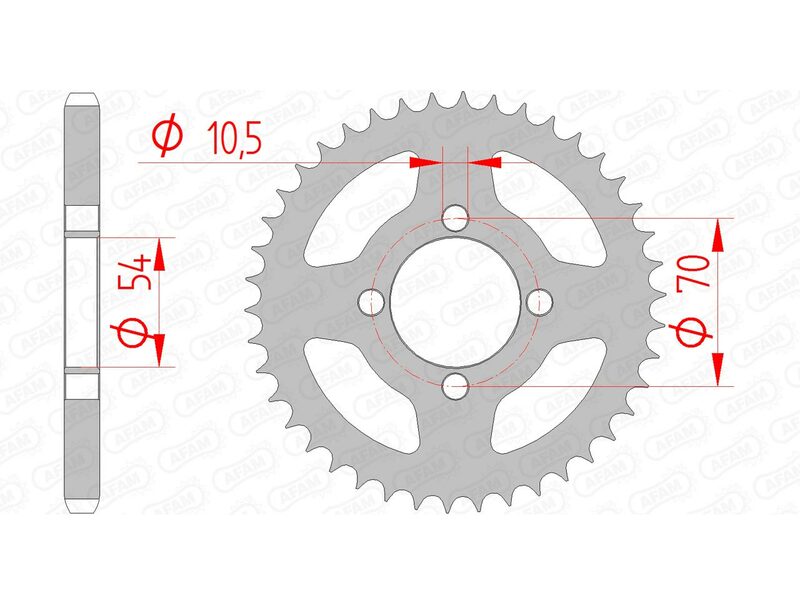 AFAM STAEL STAHRE HINTER -Kettenrad 10229 - 428