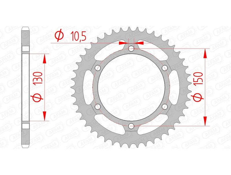 AFAM STEEL STANDARD REAR SPROPET 10501 - 520