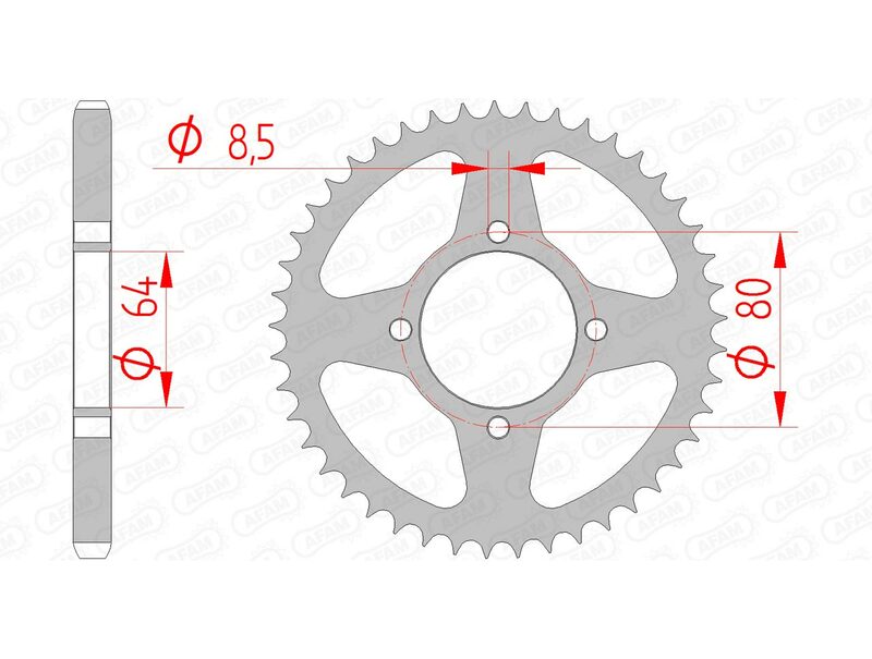 AFAM STAEL STAHRE HINTER -Kettenrad 12200 - 428