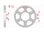 AFAM Steel Standard Bakdrev 12227 - 428 i stål med 428-kedjeprofil. Passar Yamaha MT-125 och YZF-R125 modeller från 2013 till 2025.