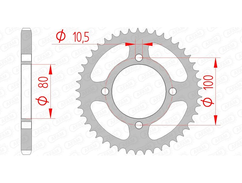 AFAM Steel Standard Rear Sprock 14213 - 428