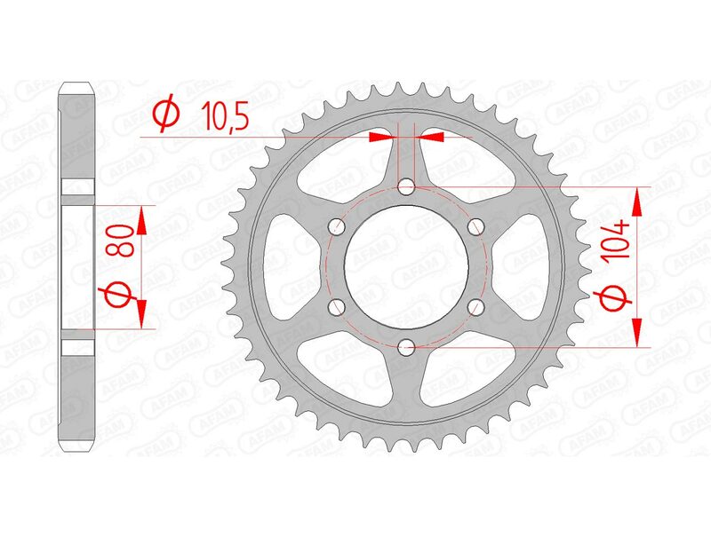 Afam Steel Standard Heckrad 16604 - 530