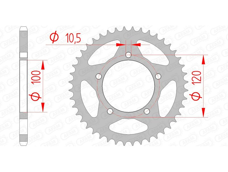 Afam steel standard rear sproke 35801 - 520