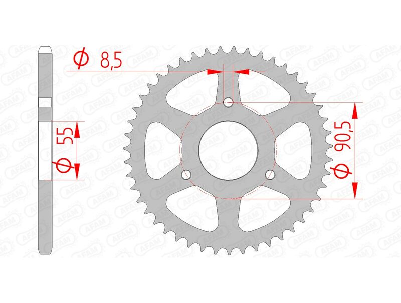 Afam Steel Standard Heck -Kettenrad 80104 - 420