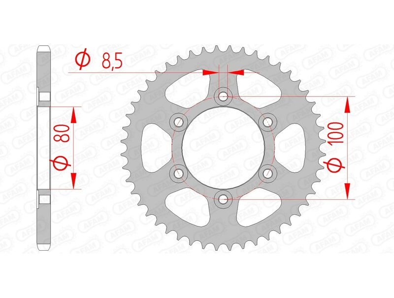 AFAM Steel Standard Rear Sprock 80105 - 420