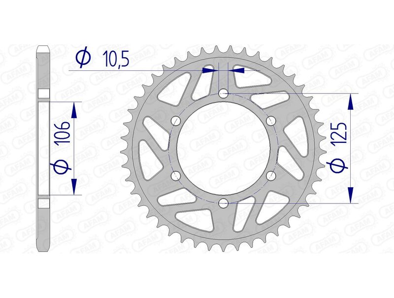 Afam Aluminium Heckradkettenrad 87606 - 520