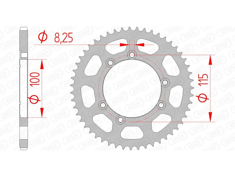 AFAM Steel Standard Rear Sprock 92115 - 420