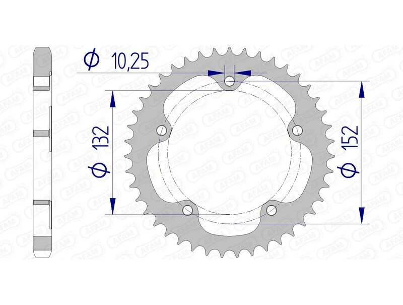 AFAM aluminum rear sprocket 93836 - 525