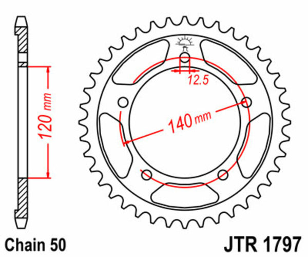 JT -Sprock -Stahlstandard -Hinterrad 1797 - 530 JTR1797.41