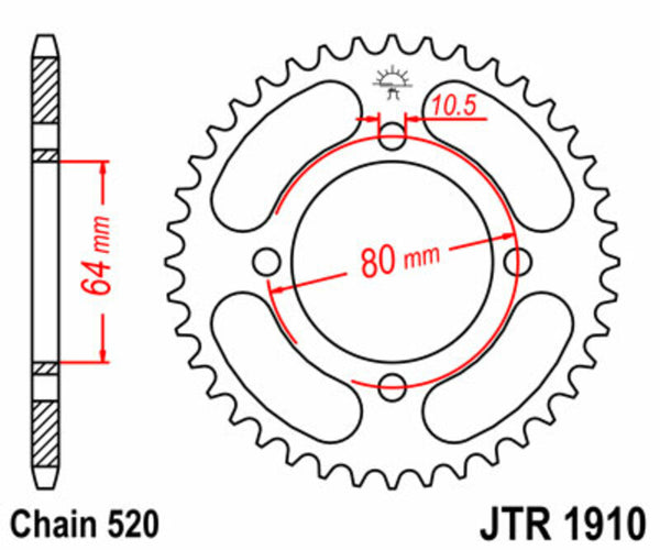 JT -Sprock -Stahlstandard -Hinterrad 1910 - 520 JTR1910.32