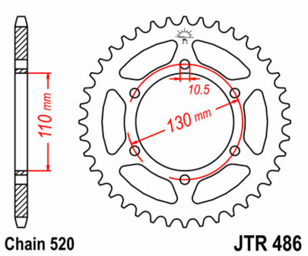 JT Sprock's Steel Standard Rear Sprock 486 - 520 JTR486.47