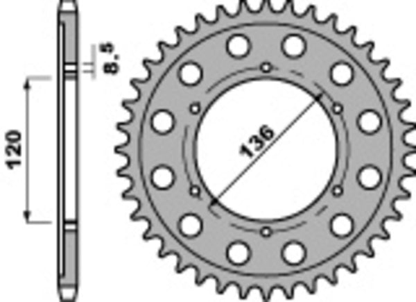 PBR Standard C45 Stahl Hinterradritzel 4324 - 428 4324 57 C45 