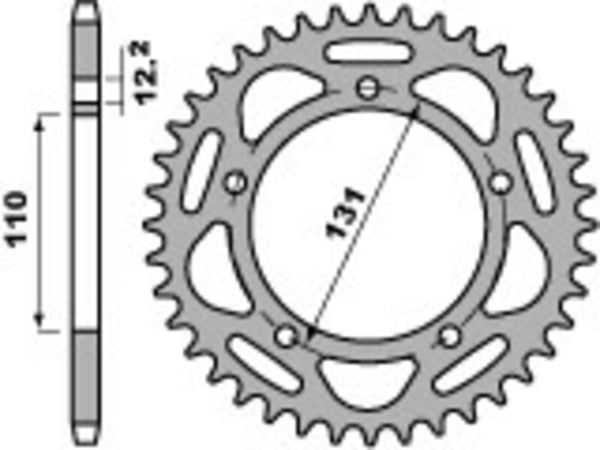 PBR Ultra -Light Aluminum Hard Anodized Rear Sprock 4586 - 520 4586 43 LD