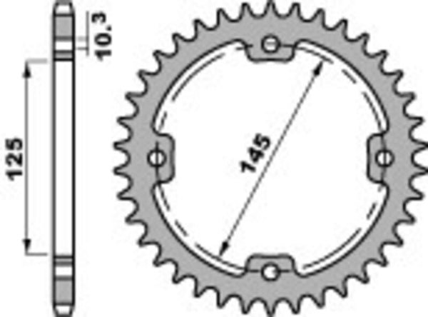 PBR Standard C45 Stahlrücken Spoket 4588 - 520 4588 37 C45