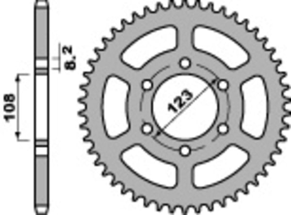 PBR Standard C45 Stahlrücken Spoket 4607 - 428 4607 49 C45