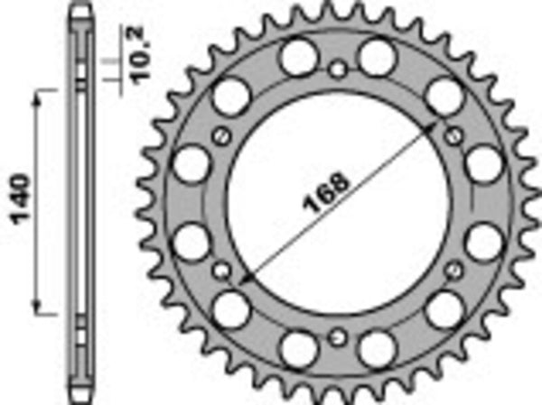 PBR -Standard C45 Stahl hinteren Kettenrad 4613 - 525 4613 47 C45