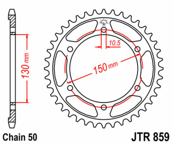 JT -Sprock -Stahlstandard -Heck -Kettenrad 859 - 530 JTR859.41