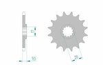 AFAM Steel Standard Front Sprocket 94120 - 420 med 17 mm navbredd och 20 mm innerdiameter. Passar GasGas, Husqvarna och KTM 65cc motocrossmodeller.