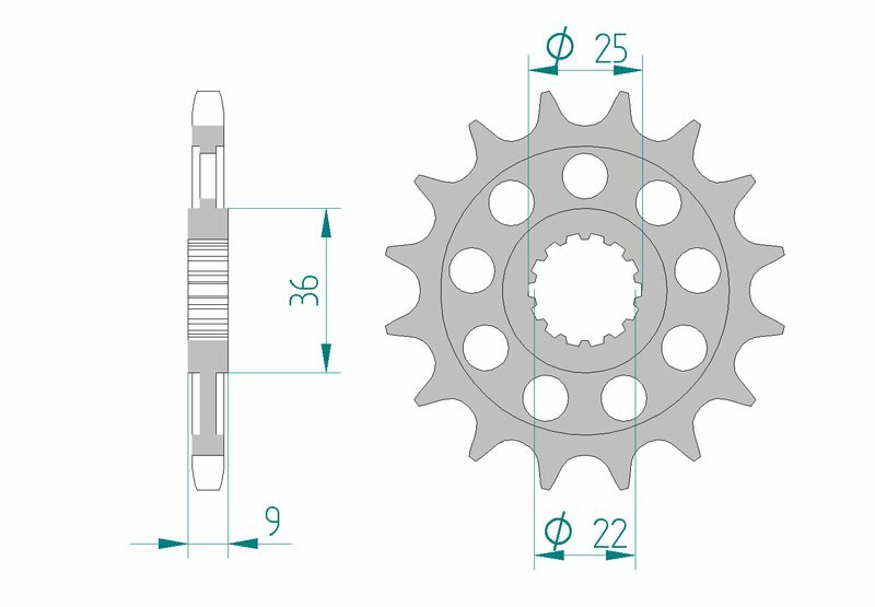 AFAM Steel Standard Front Sprock 94900 - 525