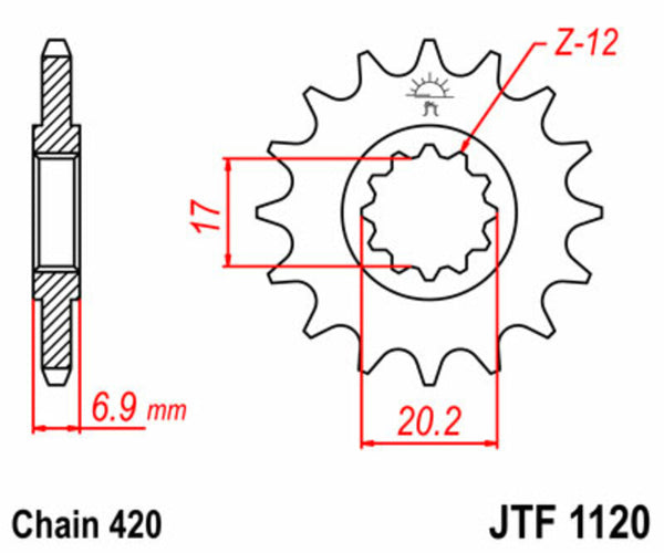 JT Sprocks Stahlstandard -Vorderrad 1120 - 420 JTF1120.10