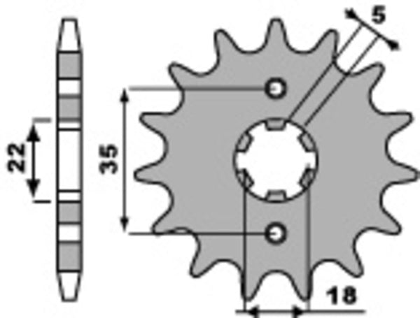 PBR Steel Standard vorderen Kettenrad 2053 - 428 2053 14 18nc