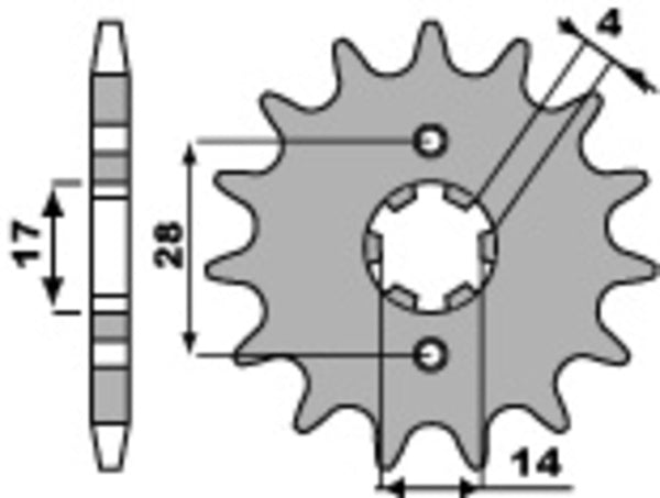PBR Stahl Standard Vorderkettenrad 2107 - 420 2107 14 18NC 