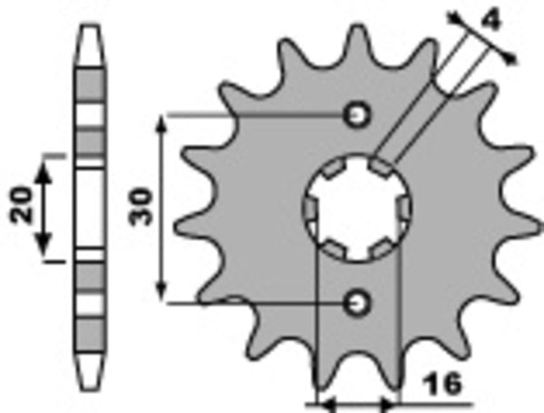 PBR -Stahl Standard vorderen Kettenrad 717 - 520 717 12 18nc