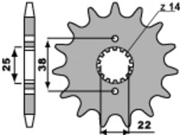 PBR Steel Standard vorderen Kettenrad 728 - 530 728 15 18NC