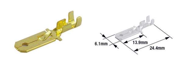 Tourmax männliche terminal pin Typ 250-Brass-100-Pack-Etp-30