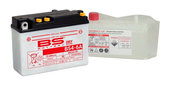 BS Battery Conventional with Acid Pack - 6N12A-2D (B54-6A) 