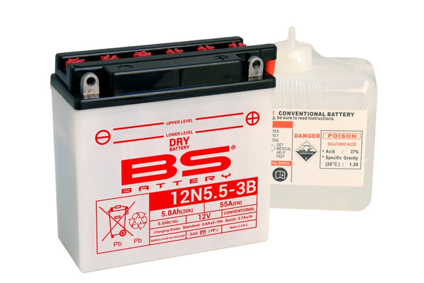 BS Batterie Konventionelle Batterie mit Säurepack - 12N5.5-3B 