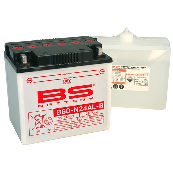 BS Battery High-Performance Battery with Acid Pack - B60-N24AL-B 