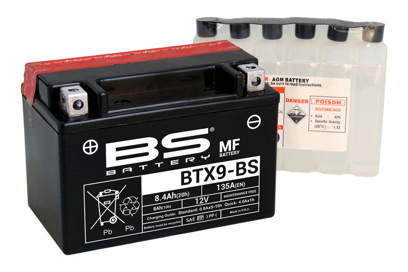 BS -Batterie Batterie Wartung kostenlos mit Säurepaket - BTX9 -B