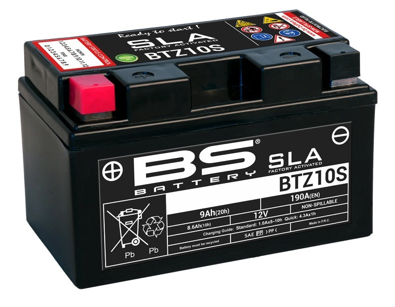 BS BATTERY SLA BATTERY MAINTENANCE FREE FACTORY ACTIVATED - BTZ10S