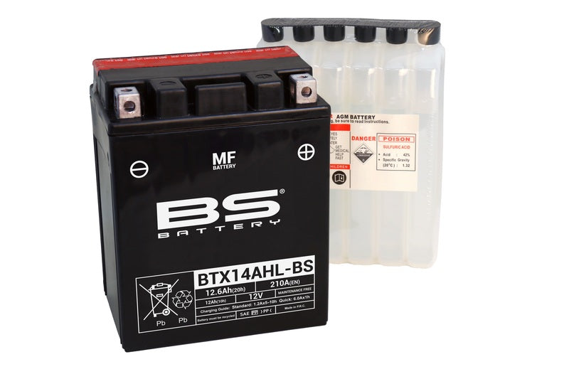 BS -Batterie Batterie Wartung kostenlos mit Säurepaket - BTX14AHL -B